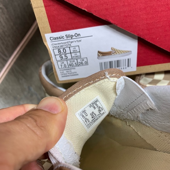 ❤️ Vans Classic Slip-On Checkboard Tiger’s Eye - Picture 7 of 8